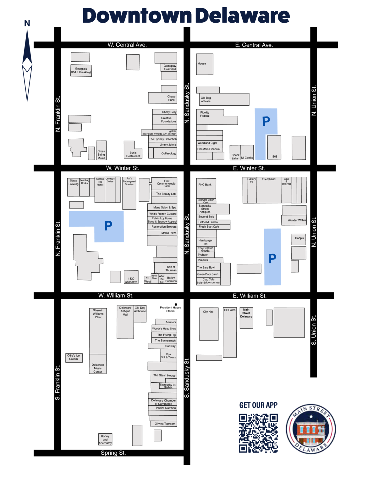 Parking Map - Main Street Delaware